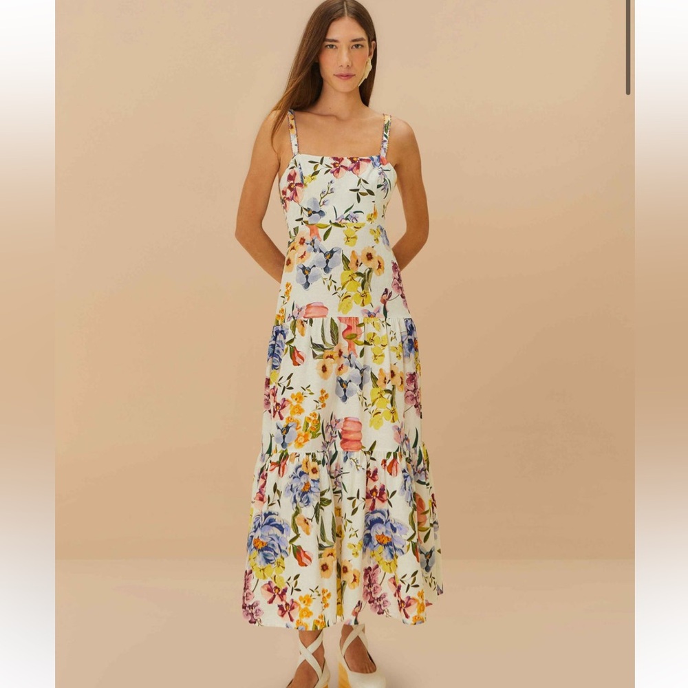 NWT Farm Rio Greek Garden Sleeveless Maxi Dress